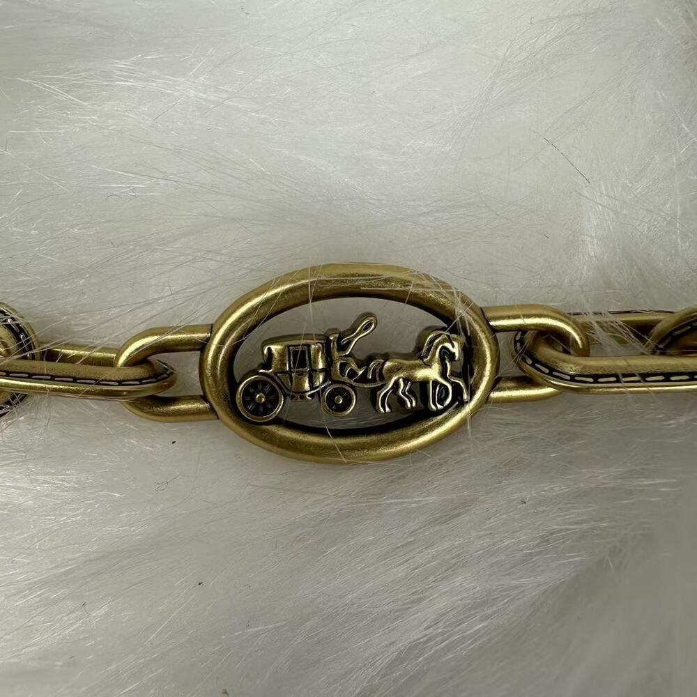 Coach Horse & Carriage Chain Strap In Brass/Brass CX180 NWT - Picture 4 of 8